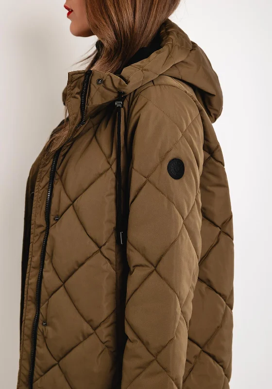 Frandsen Diamond Quilted Coat, Khaki