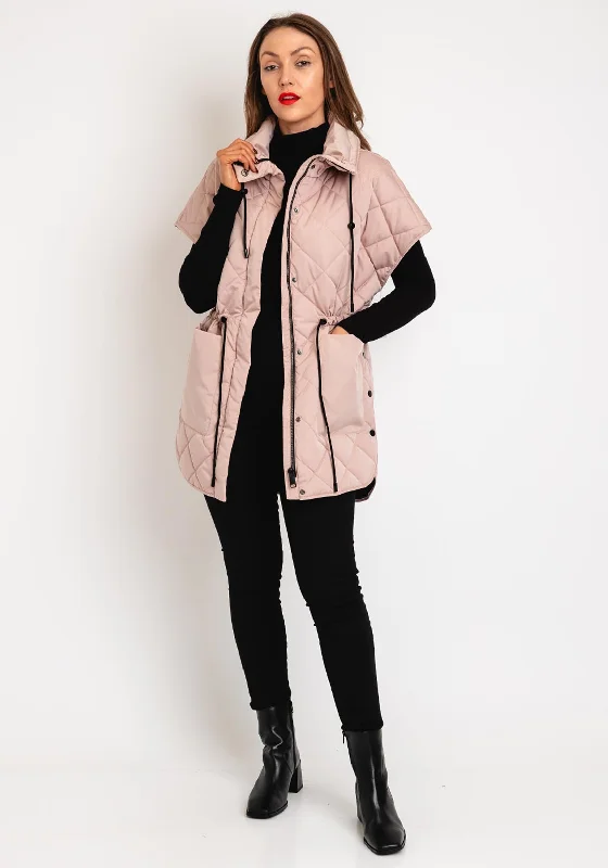 Frandsen Drawstring Waist Quilted Gilet, Blush Pink