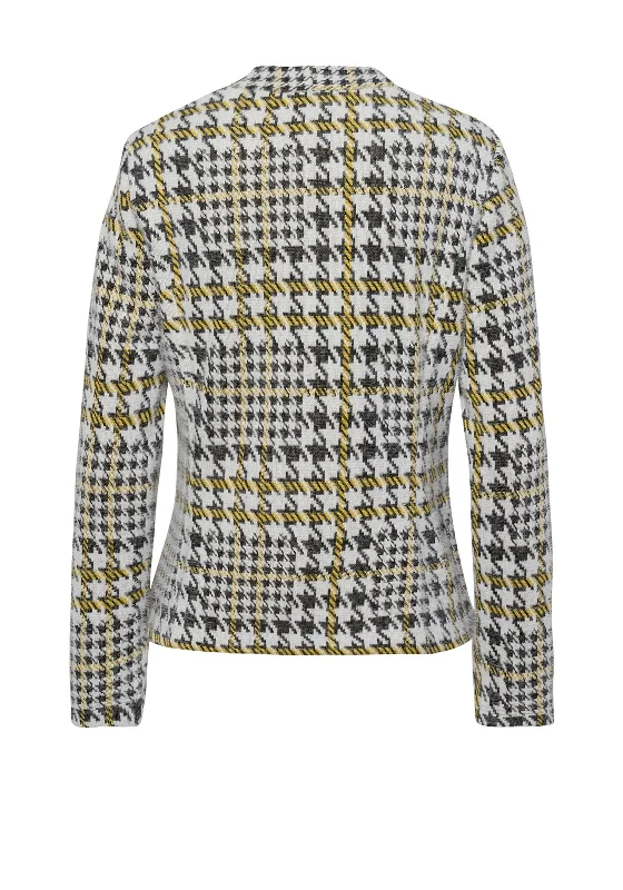 Frank Walder Houndstooth Short Jacket, Yellow