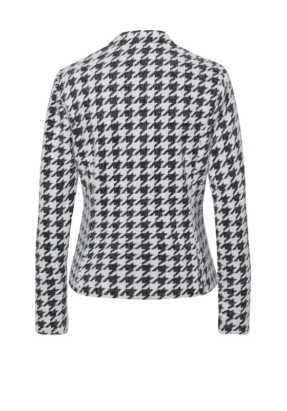 Frank Walder Houndstooth Short Jacket, Black & white