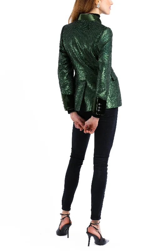 Jacket from matted green sequins