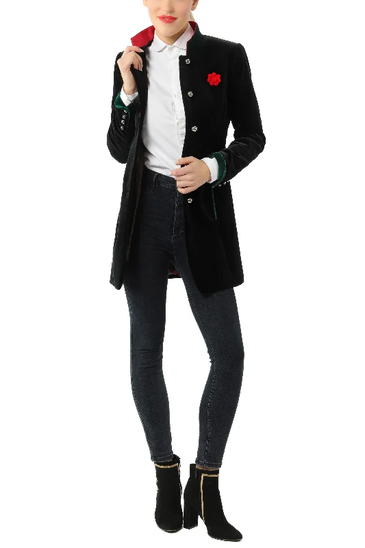 Long blazer from black velvet