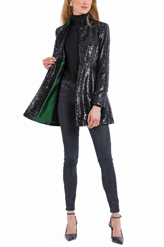 Long Blazer from shiny black sequins