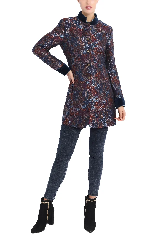 Long blazer in Fauna-Jacquard universe