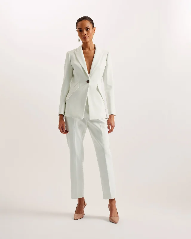 Manabu Longline Single Breasted Tailored Blazer White