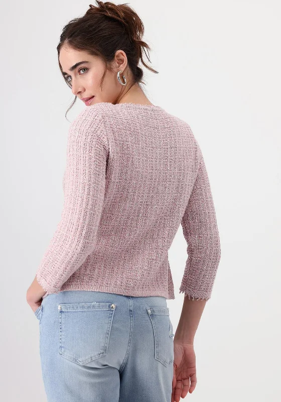 Monari Metallic Knit Cardigan, Pink