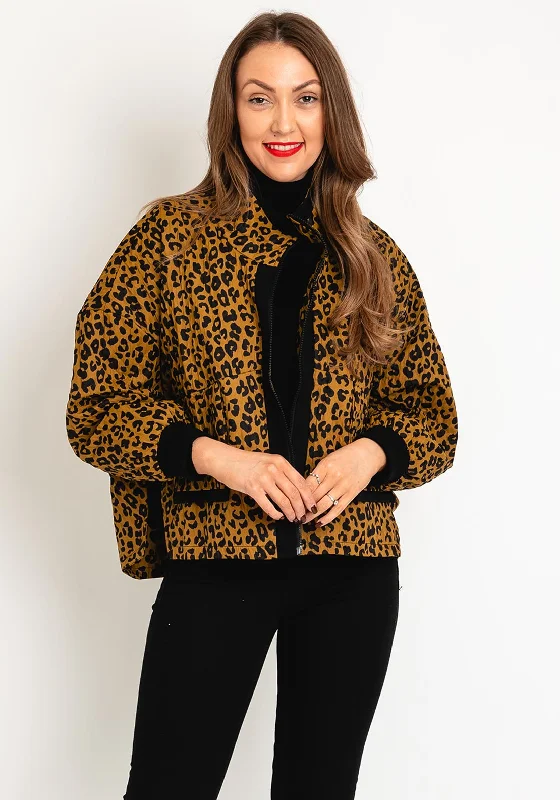 Serafina Collection One Size Leopard Print Short Jacket, Mustard