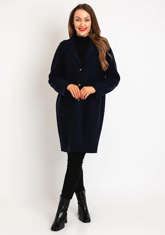 OUI Mayson Boiled Wool Jacket, Dark Blue