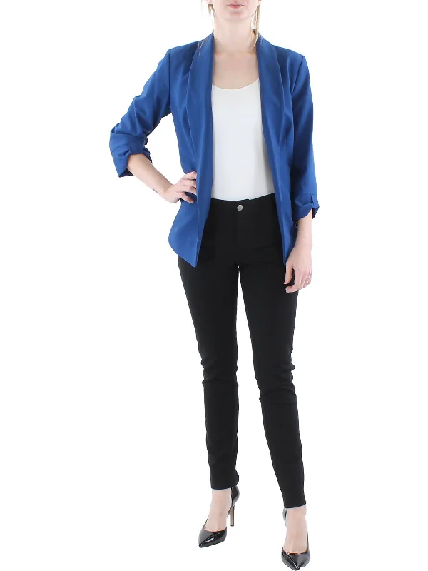 Petites Womens Business Career Open-Front Blazer