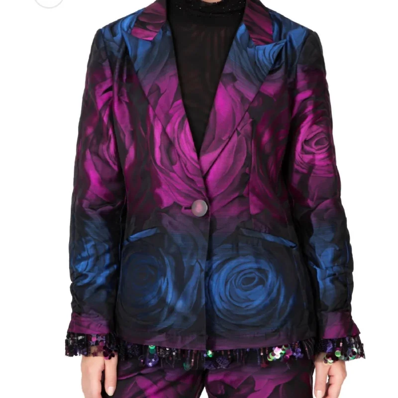 Rose Garden And Lace Jacket In Purple