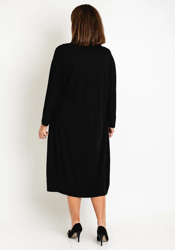 Ever Sassy Long Open Cardigan, Black