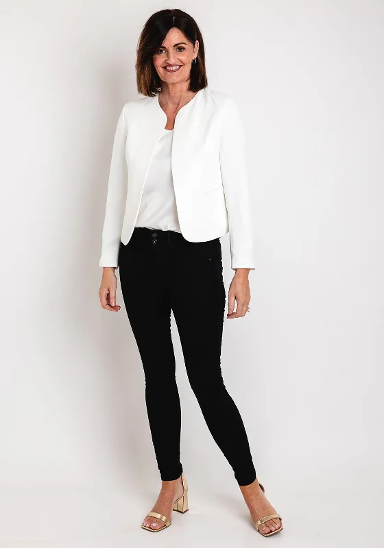 Serafina Collection Open Front Blazer, White