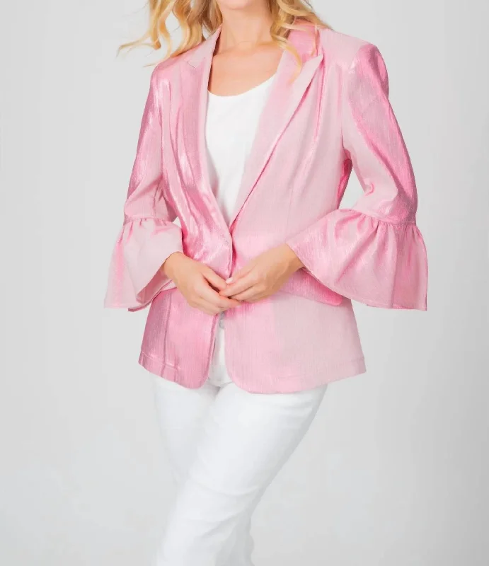 Shimmering Luster Blazer In Raspberry