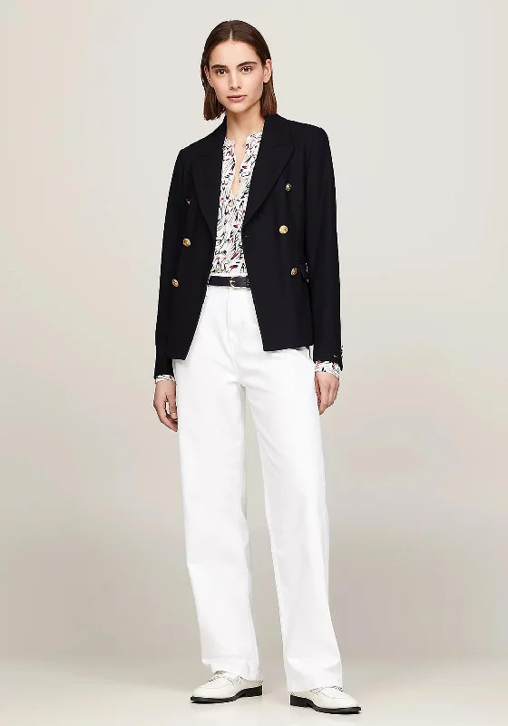 Tommy Hilfiger Double Breasted Pique Blazer, Desert Sky