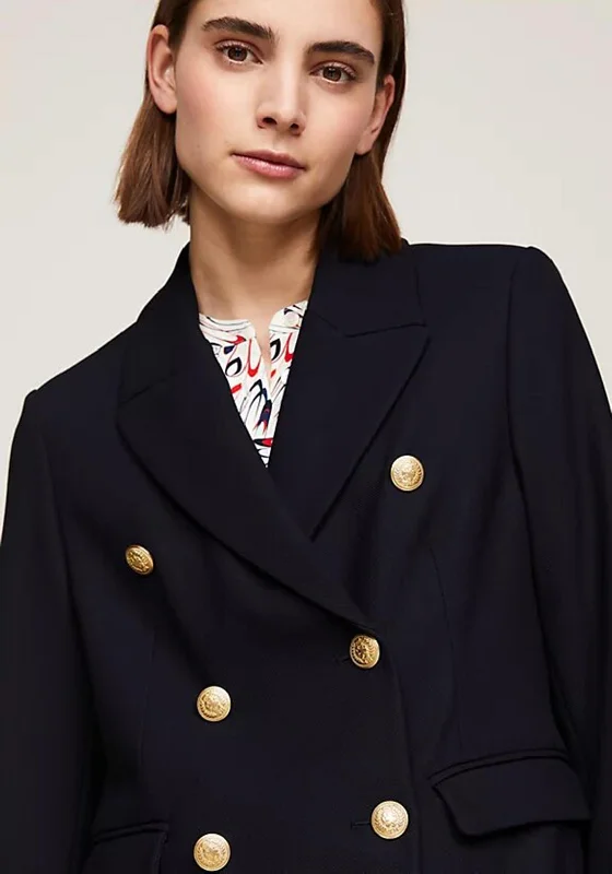 Tommy Hilfiger Double Breasted Pique Blazer, Desert Sky