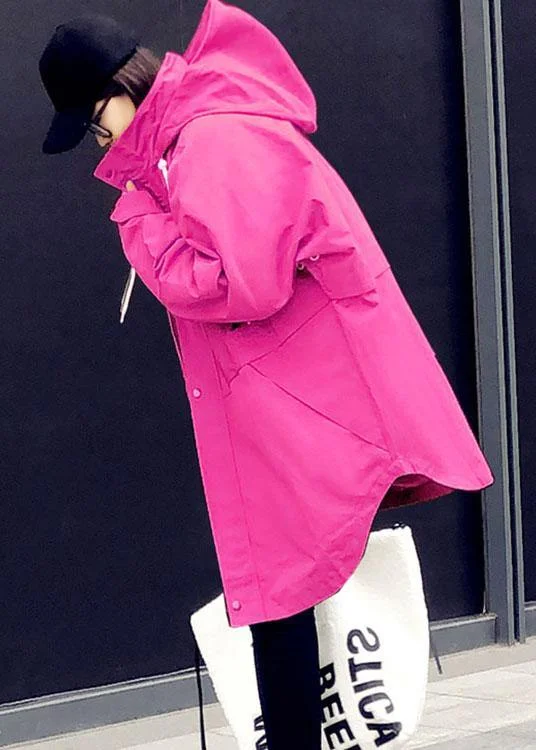 Unique Rose zippered asymmetrical design Regular Fall trench coats