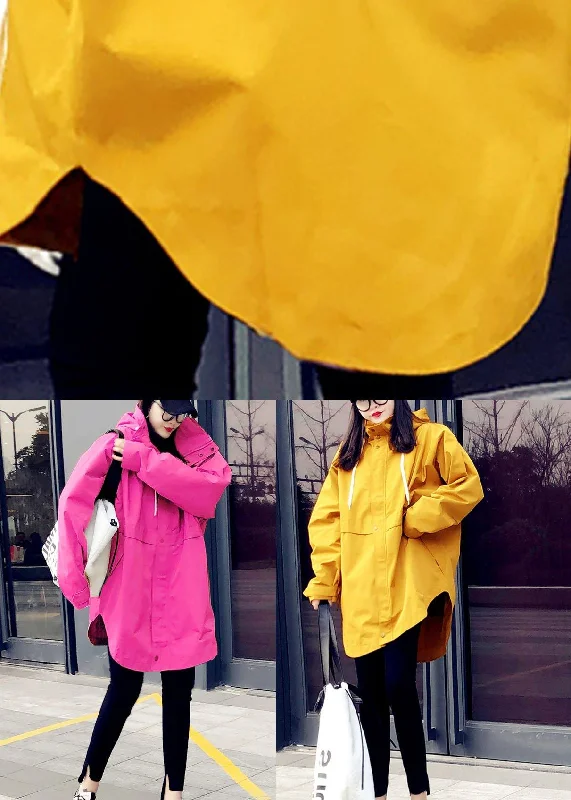 Unique Rose zippered asymmetrical design Regular Fall trench coats