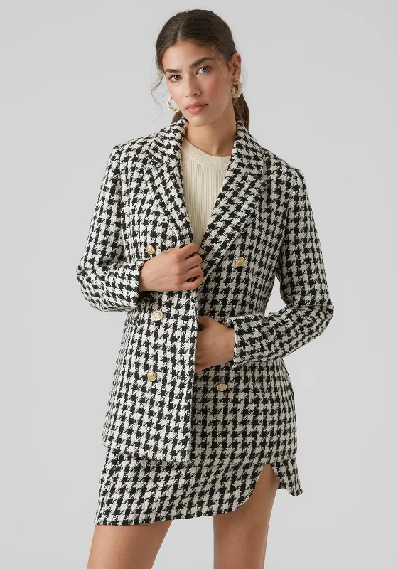 Vero Moda Paige Houndstooth Blazer, Black