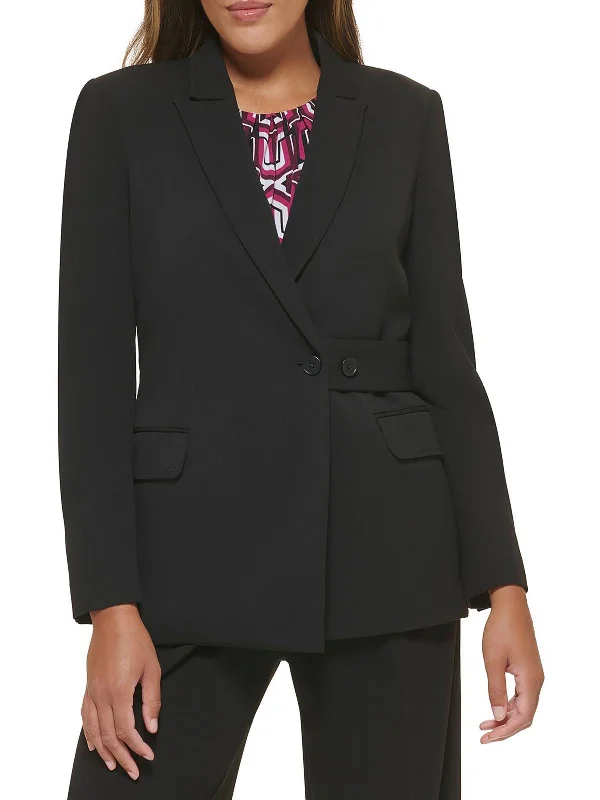 Womens Belted Suit Separate Double-Breasted Blazer