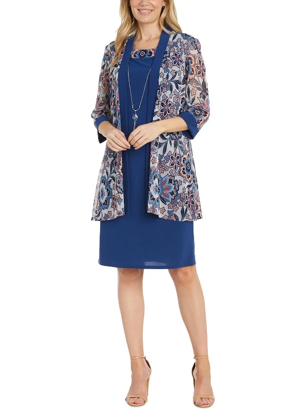 Womens Floral Print Cardigan Open-Front Blazer