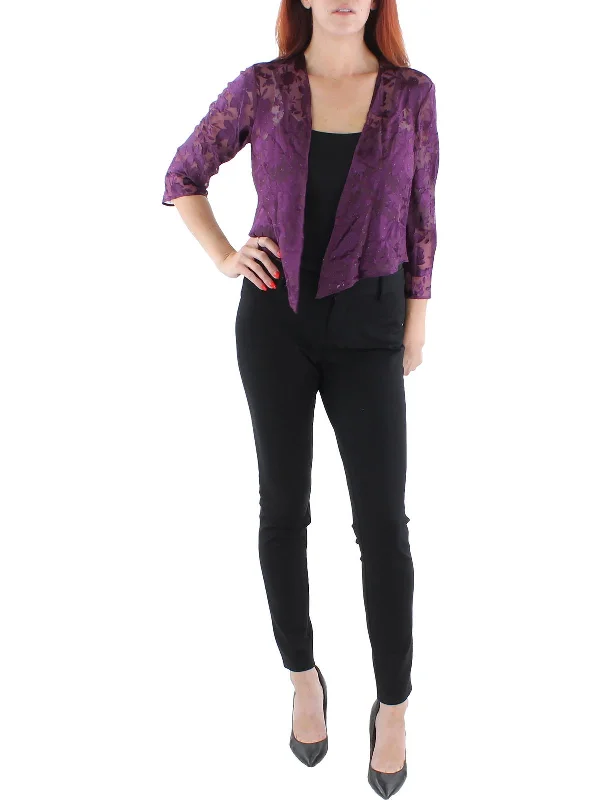 Womens Jacquard Burnout Bolero