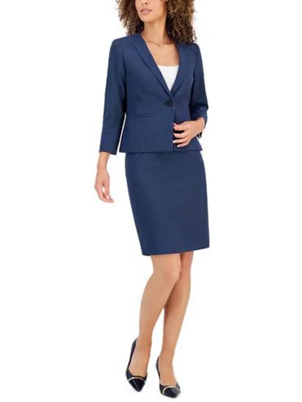 Womens Pattern Polyester One-Button Blazer