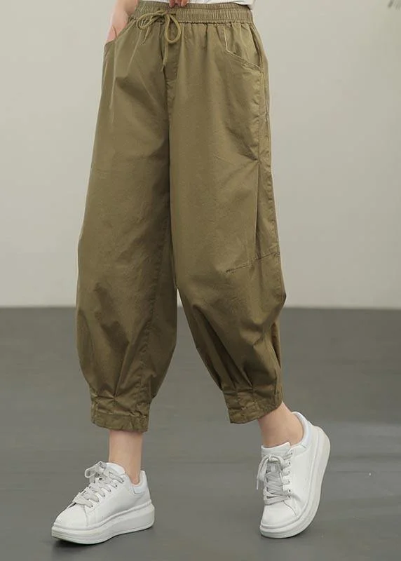 2024 Summer Casual With Elastic Waist And Loose Lace Up Pants