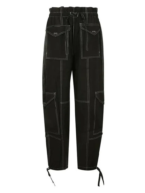 Light Slub Pocket Track Pants Black