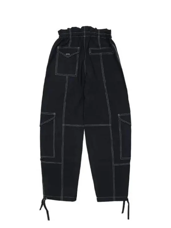 Light Slub Pocket Track Pants Black