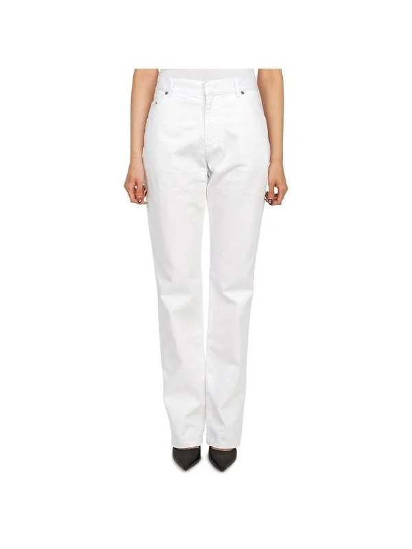 Cotton Straight Pants White