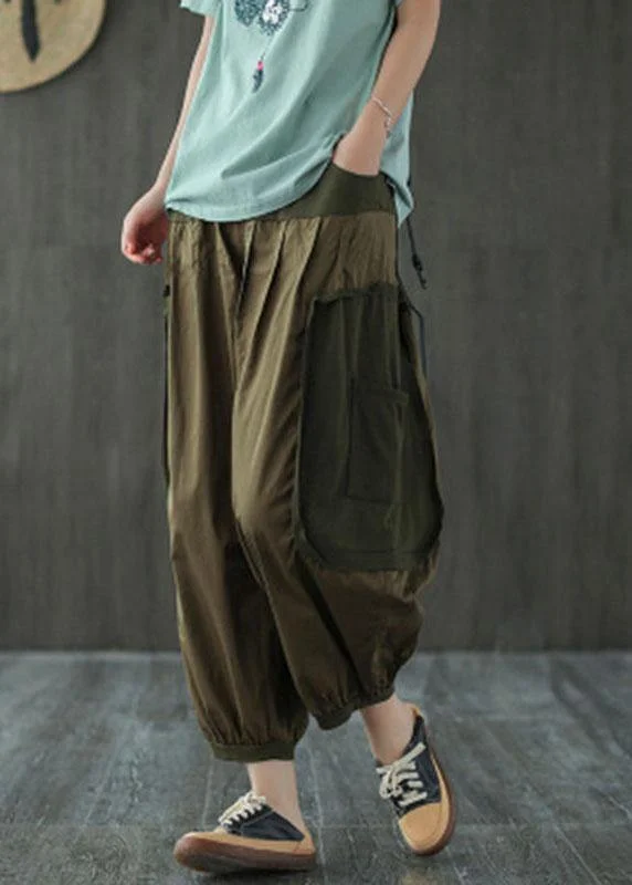 Classy Mulberry Pockets Patchwork lantern Pants Fall