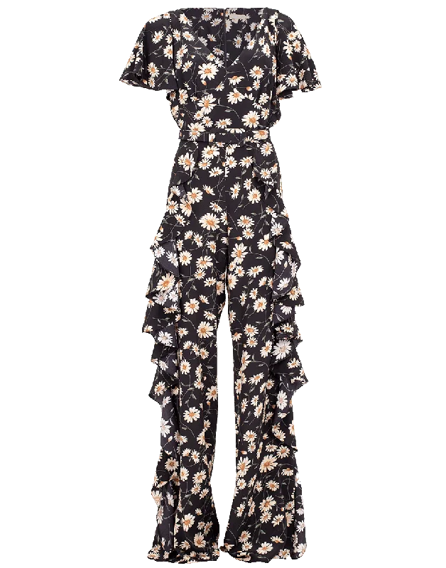 Daisy Crepe De Chine Ruffled Jumpsuit