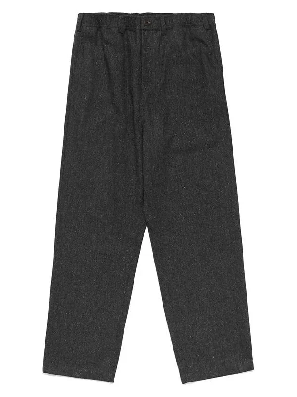 Health Seekers Golfers Wool Check Trousers BLACK