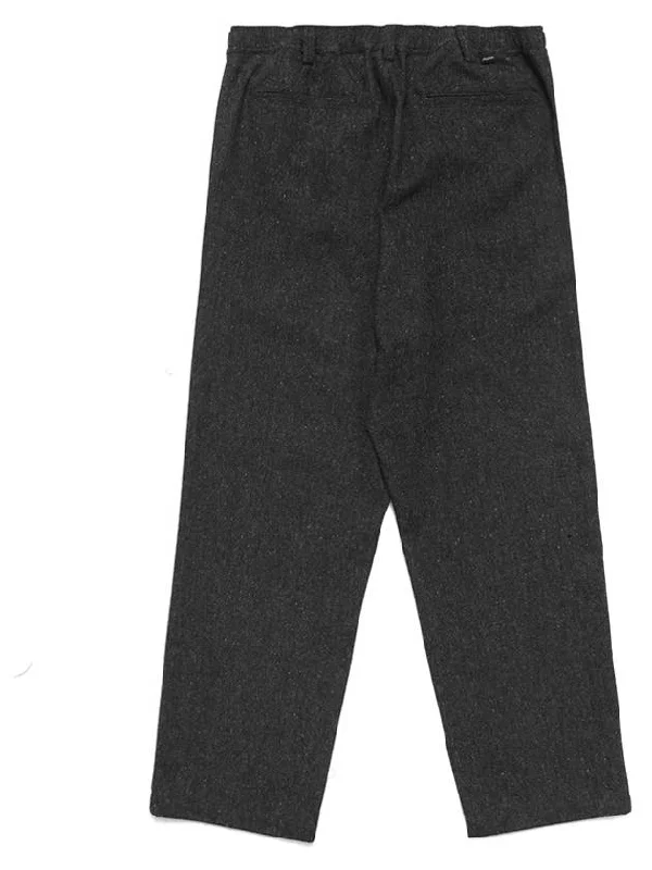 Health Seekers Golfers Wool Check Trousers BLACK