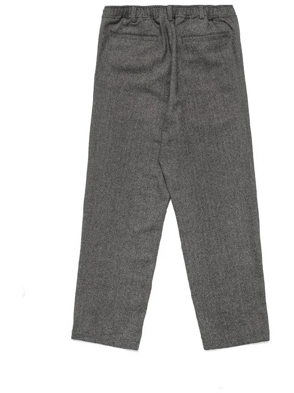 Health Seekers Golfers Wool Check Trousers CHARCOAL