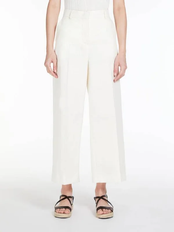 Zefir Cotton Wide Pants White