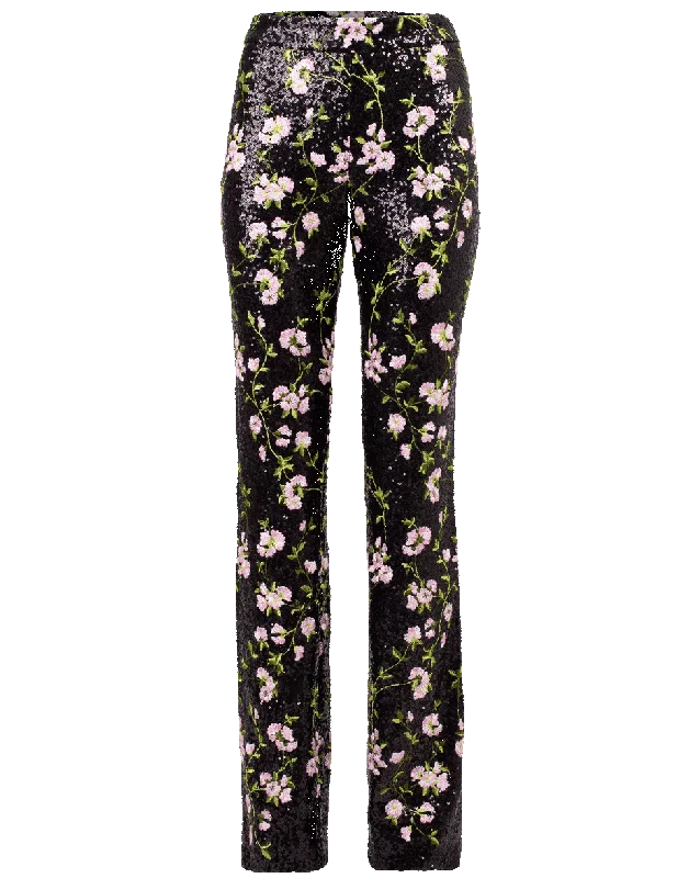 Sequin Rose Trouser