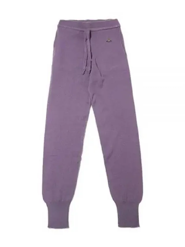 ORB Logo Drawstring Knit Leggings Lavender