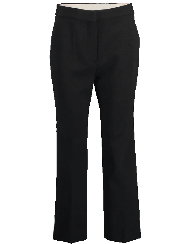 Wool Contrast Wool Cropped Trousers