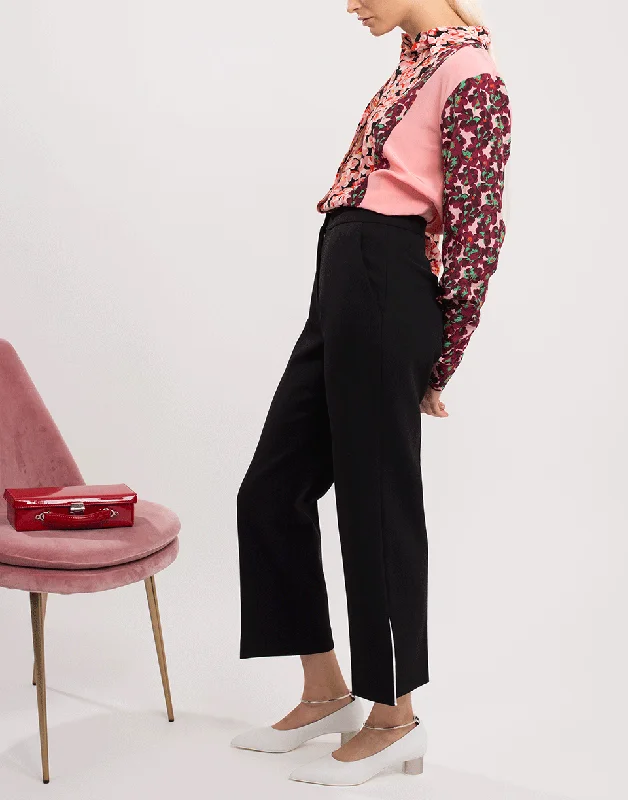 Wool Contrast Wool Cropped Trousers