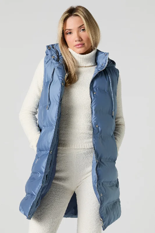 Nylon Longline Puffer Vest