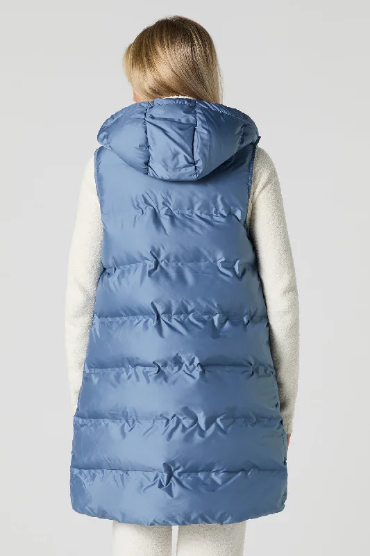 Nylon Longline Puffer Vest