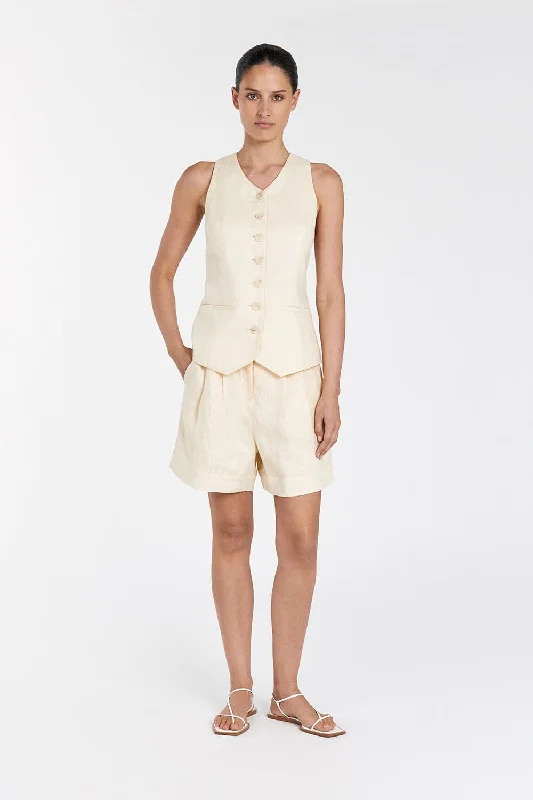 ALONDRA LEMON LINEN VEST