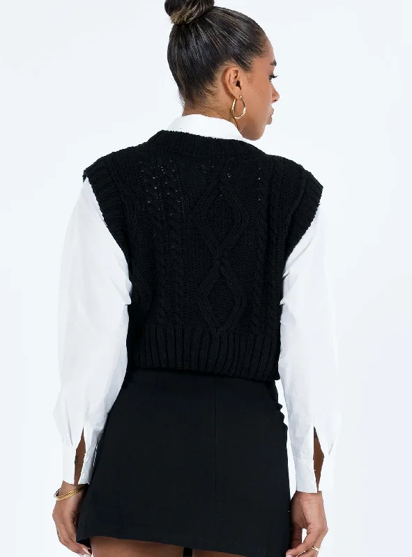 Carey Knit Vest Black