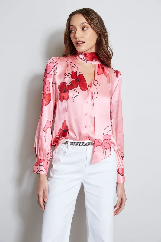 Chelsea Floral Tie Neck Shirt