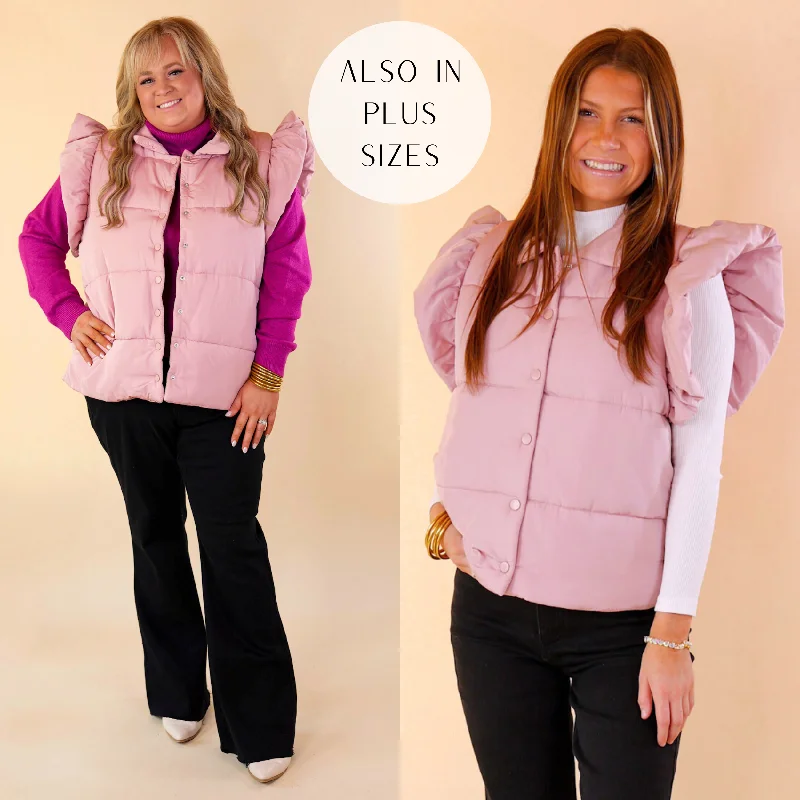 Frozen Enchantments Puffer Vest in Blush Pink