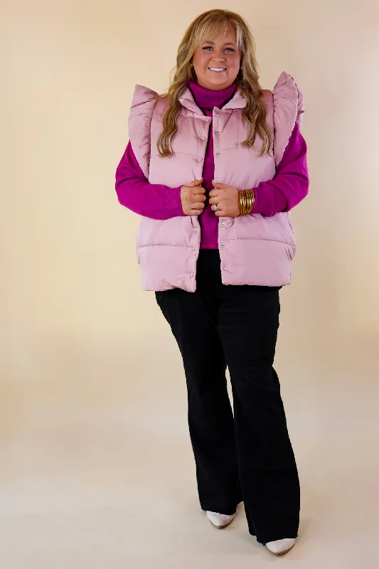 Frozen Enchantments Puffer Vest in Blush Pink