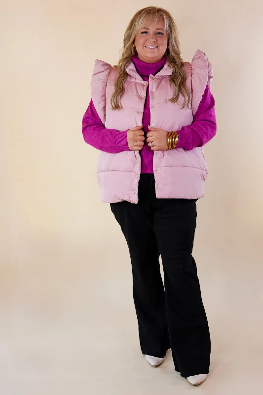 Frozen Enchantments Puffer Vest in Blush Pink