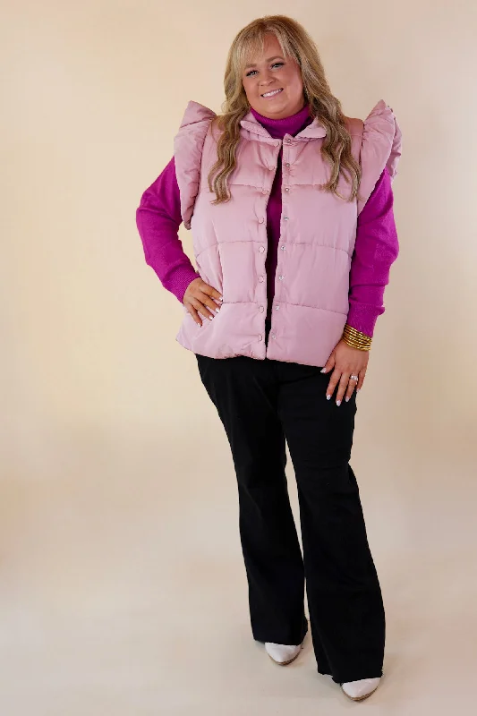 Frozen Enchantments Puffer Vest in Blush Pink