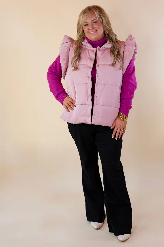 Frozen Enchantments Puffer Vest in Blush Pink